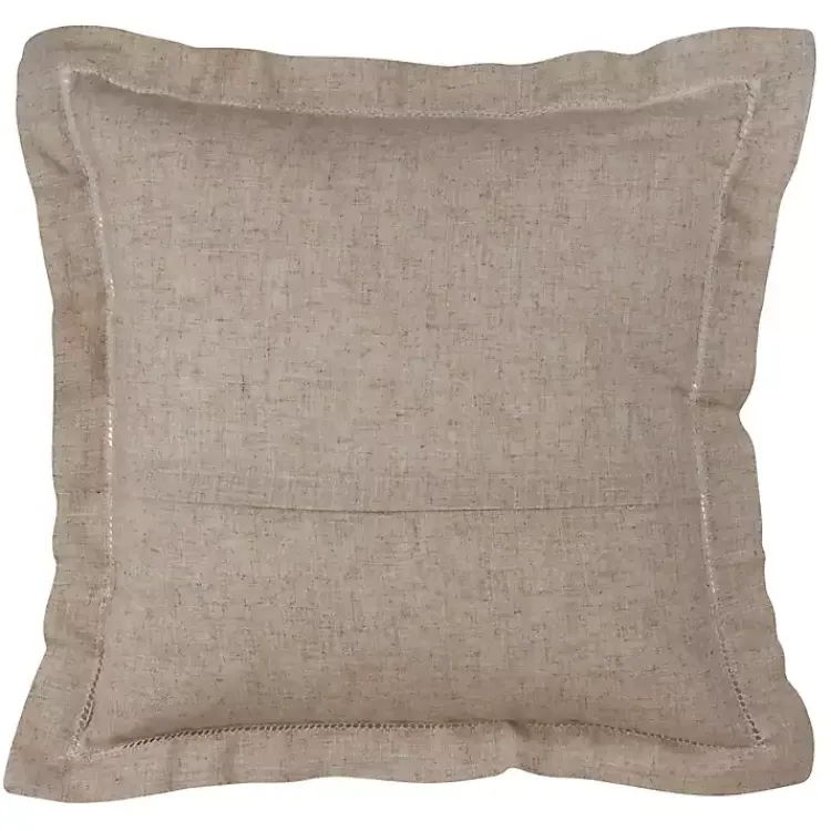 Pillows>Kirklands Home Natural Linen Down Hemstitched Pillow, 20 in. Tan