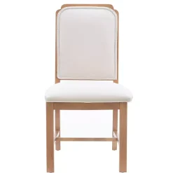 Kirklands Home Natural Linen Scalloped Dining Chairs, Set of 2 White Clearance