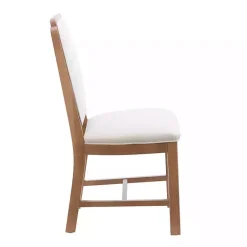 Kirklands Home Natural Linen Scalloped Dining Chairs, Set of 2 White Clearance