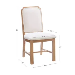 Kirklands Home Natural Linen Scalloped Dining Chairs, Set of 2 White Clearance