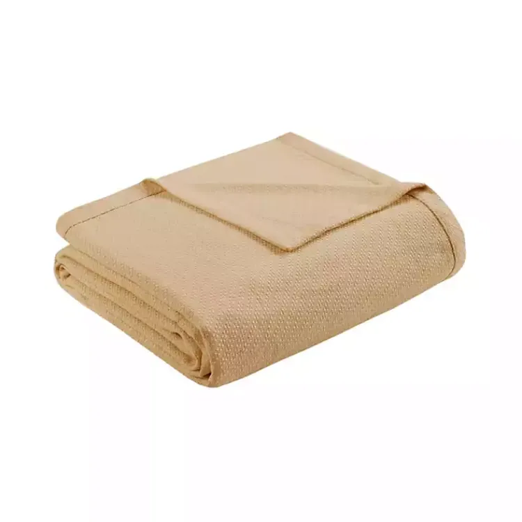 Blankets & Throws>Kirklands Home Natural Liquid Cotton Full/Queen Blanket Tan