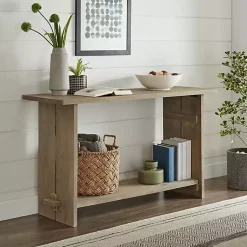 Kirklands Home Natural Mango Wood Farmhouse Console
