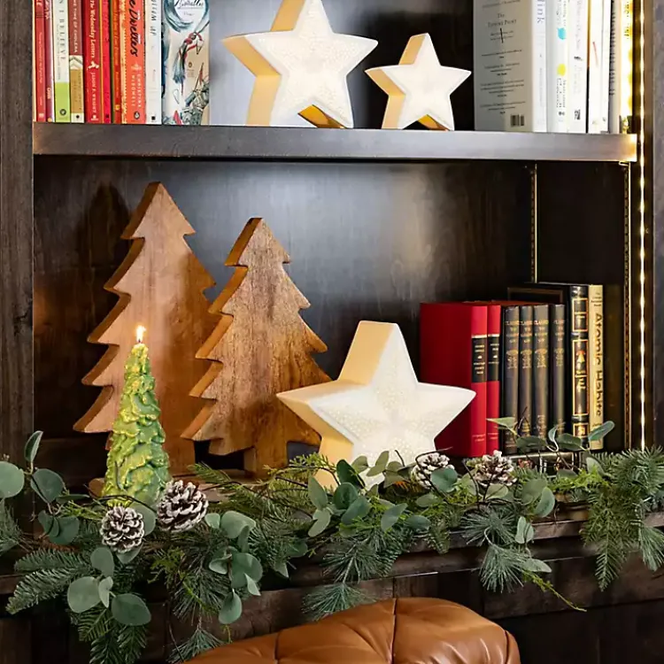 Christmas Decorations>Kirklands Home Natural Mango Wood 2-pc. Tree Figurine Set, 16 in. Brown