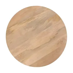 Kirklands Home Natural Mango Wood Round Kershaw Coffee Table Tan Clearance