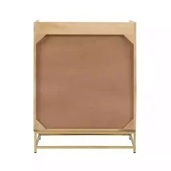 Kirklands Home Natural Marble Rattan Front Bar Cabinet