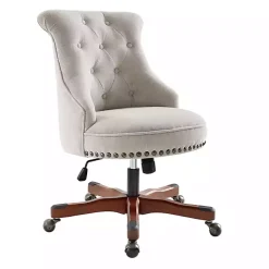 Kirklands Home Natural Miller Tufted Office Chair Tan