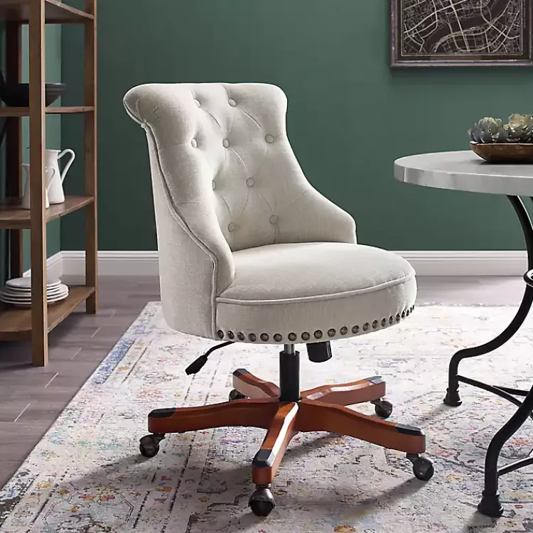 Kirklands Home Natural Miller Tufted Office Chair Tan