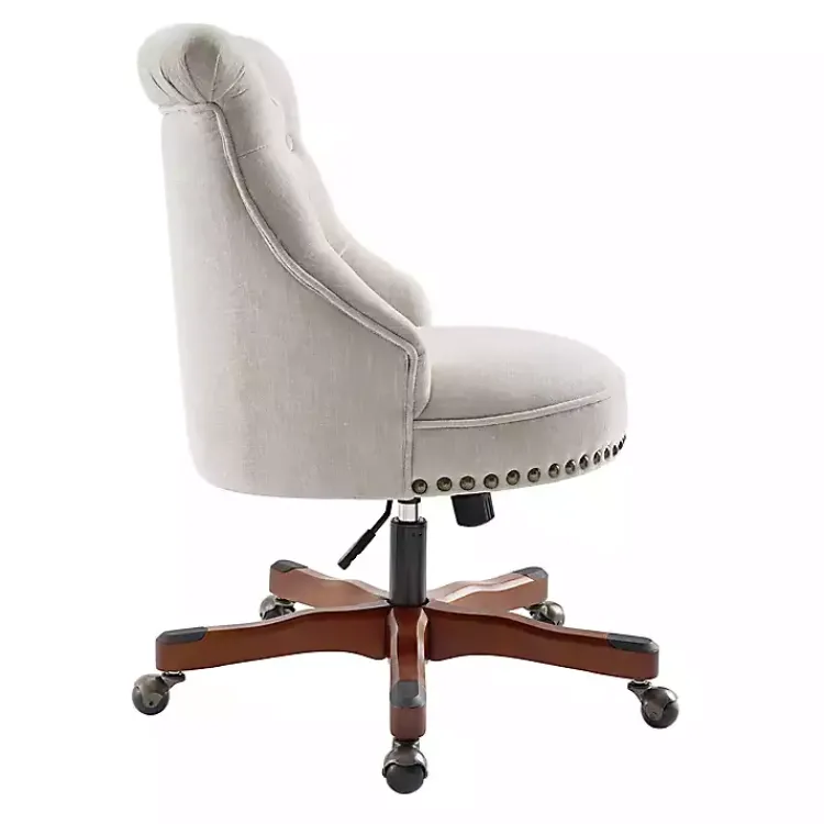 Kirklands Home Natural Miller Tufted Office Chair Tan