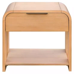 Kirklands Home Natural Modern Curve Nightsd Tan Clearance