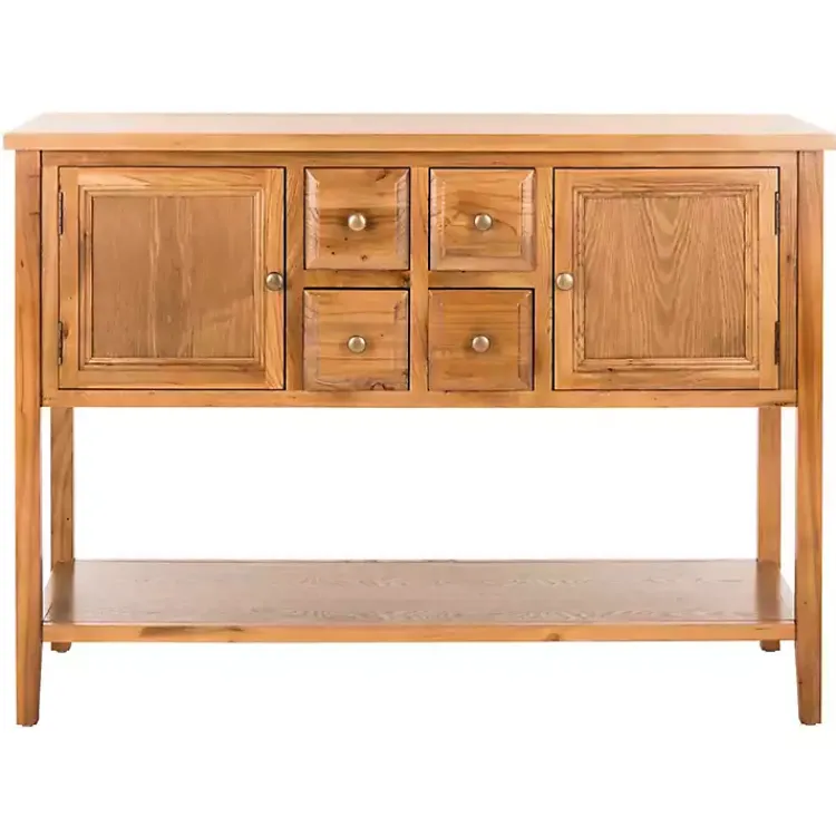 Kirklands Home Natural Oak 4-Drawer Charlotte Sideboard Brown Discount