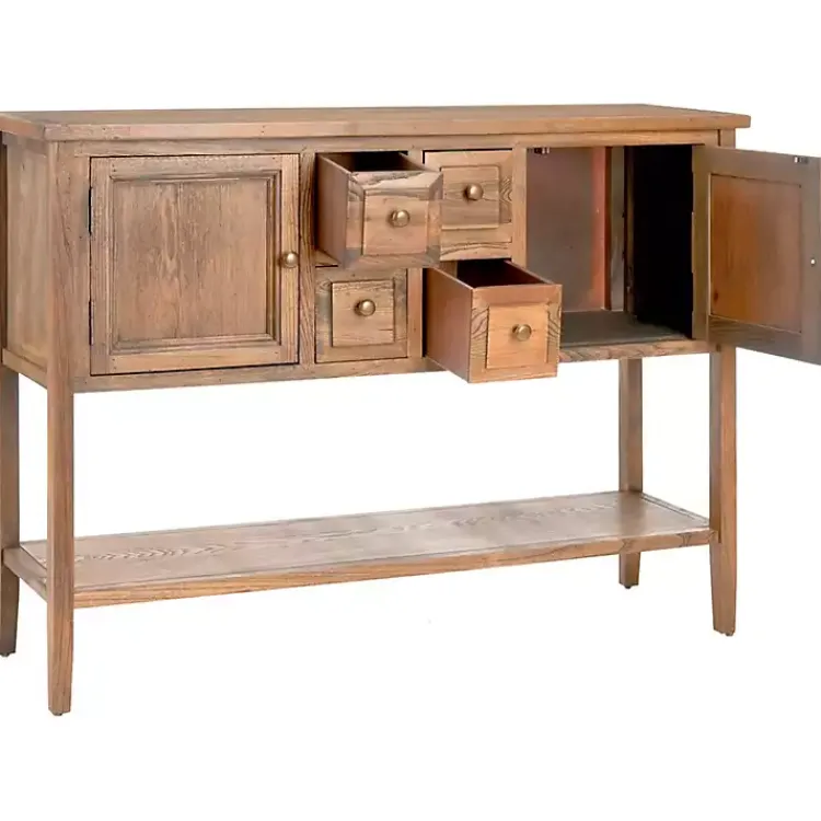 Kirklands Home Natural Oak 4-Drawer Charlotte Sideboard Brown Discount