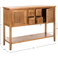 Kirklands Home Natural Oak 4-Drawer Charlotte Sideboard Brown Discount
