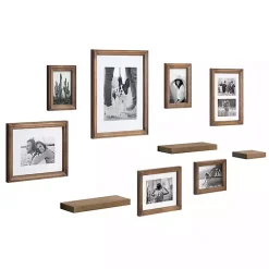 Kirklands Home Natural 10-pc. Gallery Wall Frame and Shelf Set Brown Hot
