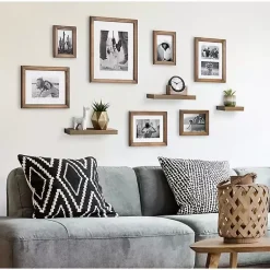 Kirklands Home Natural 10-pc. Gallery Wall Frame and Shelf Set Brown Hot