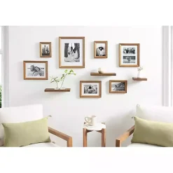 Kirklands Home Natural 10-pc. Gallery Wall Frame and Shelf Set Brown Hot