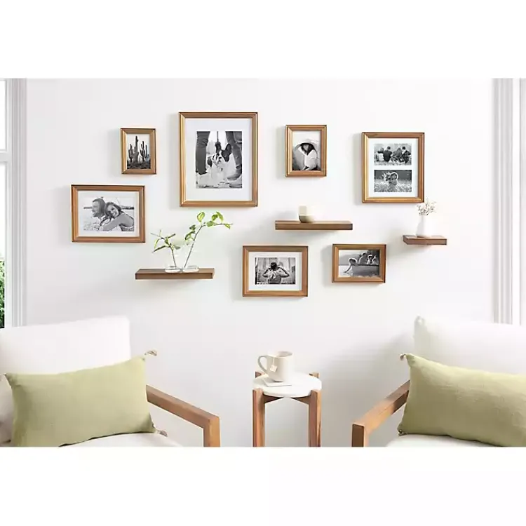 Kirklands Home Natural 10-pc. Gallery Wall Frame and Shelf Set Brown Hot