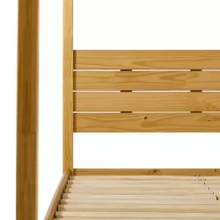 Kirklands Home Natural Pine Canopy Full Bed Tan