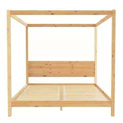 Kirklands Home Natural Pine Canopy King Bed Tan Best