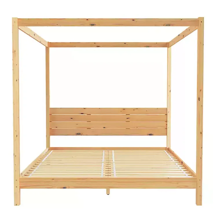 Kirklands Home Natural Pine Canopy King Bed Tan Best