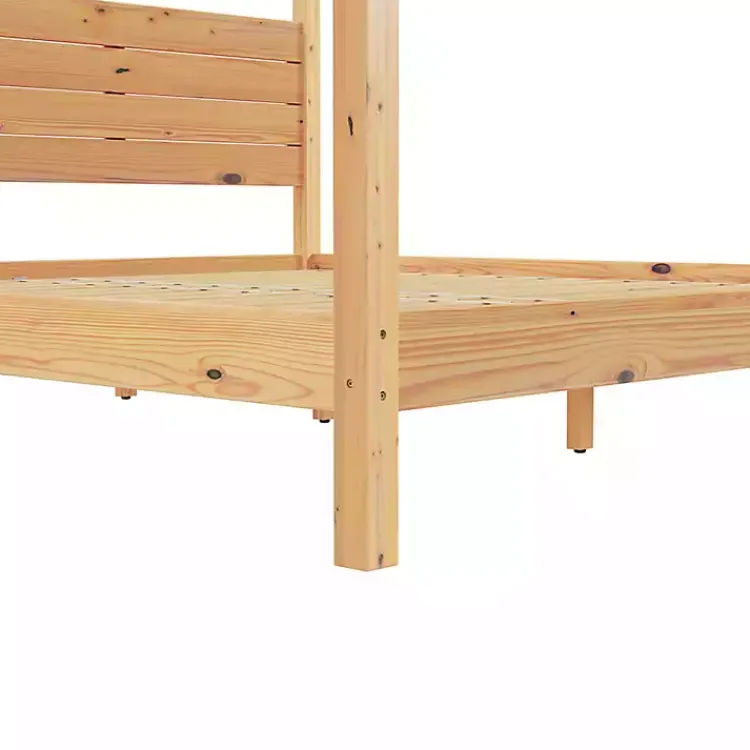 Kirklands Home Natural Pine Canopy King Bed Tan Best