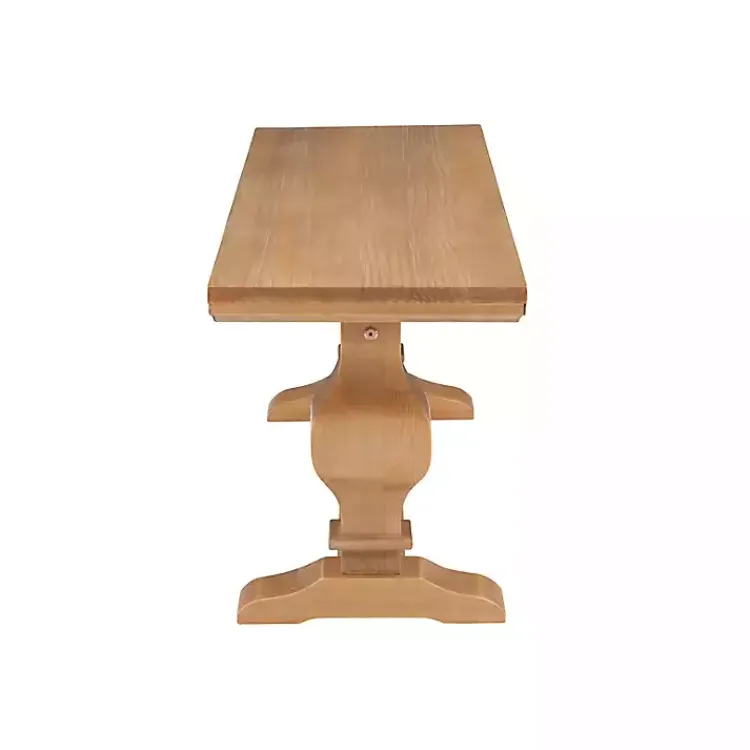 Kirklands Home Natural Pine Wood Knotted Column Bench Tan Best