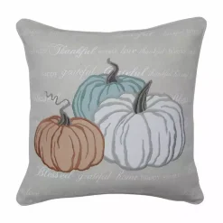 Fall>Kirklands Home Natural Pumpkins Applique Pillow