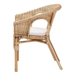 Kirklands Home Natural Rat Abbey Dining Chair Tan New