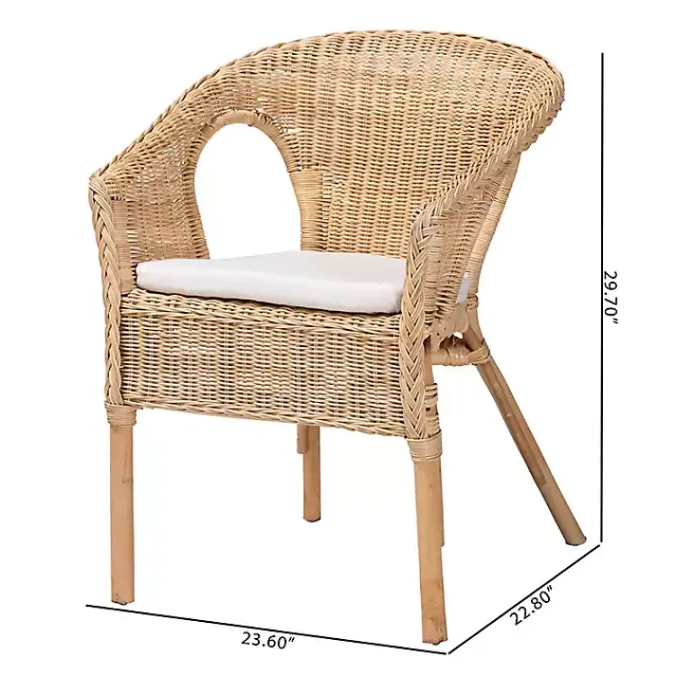 Kirklands Home Natural Rat Abbey Dining Chair Tan New