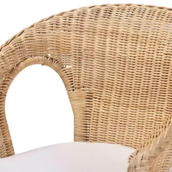 Kirklands Home Natural Rat Abbey Dining Chair Tan New