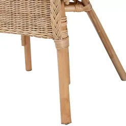 Kirklands Home Natural Rat Abbey Dining Chair Tan New