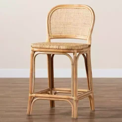 Kirklands Home Natural Rat Adrena Counter Stool Tan Best