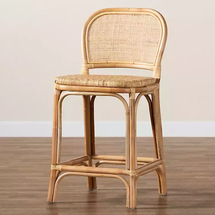 Kirklands Home Natural Rat Adrena Counter Stool Tan Best