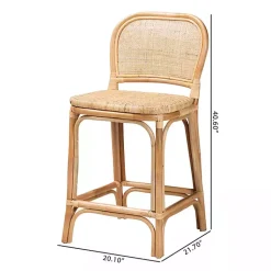 Kirklands Home Natural Rat Adrena Counter Stool Tan Best