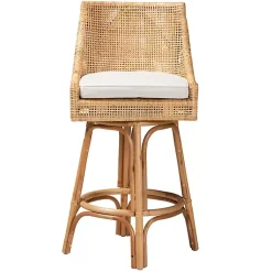 Kirklands Home Natural Rattan Bella Swivel Bar Stool White Online