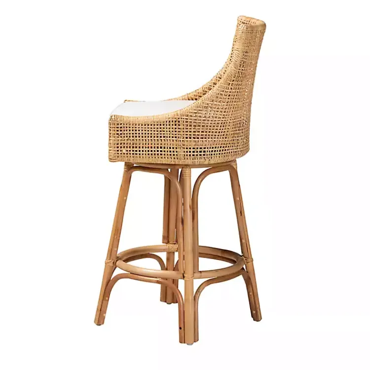 Kirklands Home Natural Rattan Bella Swivel Bar Stool White Online