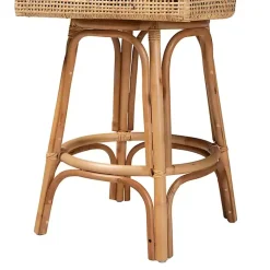 Kirklands Home Natural Rattan Bella Swivel Bar Stool White Online