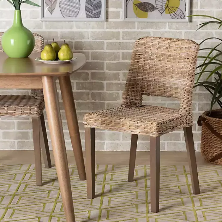 Kirklands Home Natural Rattan Cutout Back Dining Chair Brown Outlet