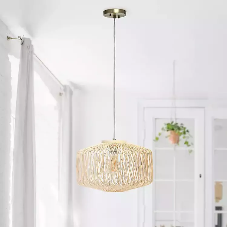 Kirklands Home Natural Rat Geometric Pendant Light Tan