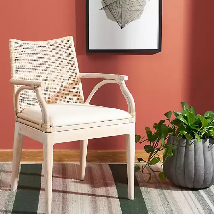 Kirklands Home Natural Rattan Gianna Accent Chair White Best