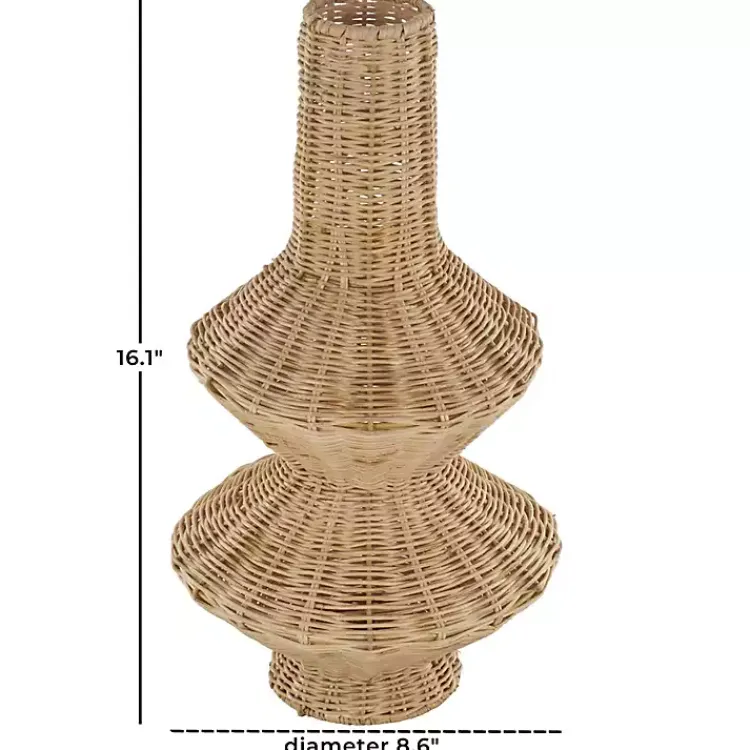 Vases>Kirklands Home Natural Rattan Hourglass Vase Brown