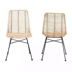 Kirklands Home Natural Rat Manhat Dining Chairs, Set of 2 Tan Outlet