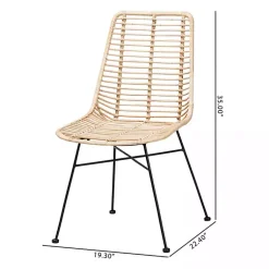 Kirklands Home Natural Rat Manhat Dining Chairs, Set of 2 Tan Outlet