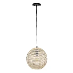 Kirklands Home Natural Rat Sphere Pendant Light Tan Sale