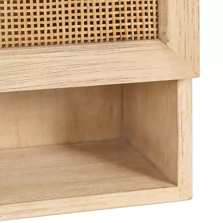 Kirklands Home Natural Rattan Wall Cabinet with Shelf Hot