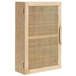 Kirklands Home Natural Rattan Wall Cabinet New