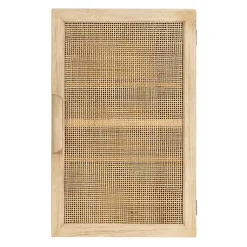 Kirklands Home Natural Rattan Wall Cabinet New