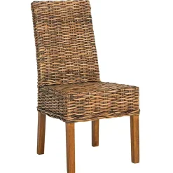 Kirklands Home Natural Rattan Wood Woven 2-pc. Dining Chair Set Brown Outlet