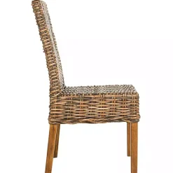 Kirklands Home Natural Rattan Wood Woven 2-pc. Dining Chair Set Brown Outlet