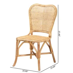 Kirklands Home Natural Rat Woven Irene Dining Chair Tan Discount