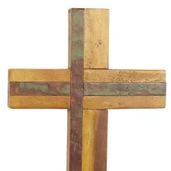 Kirklands Home Natural Reclaimed Wood Cross Wall Plaque Brown Sale